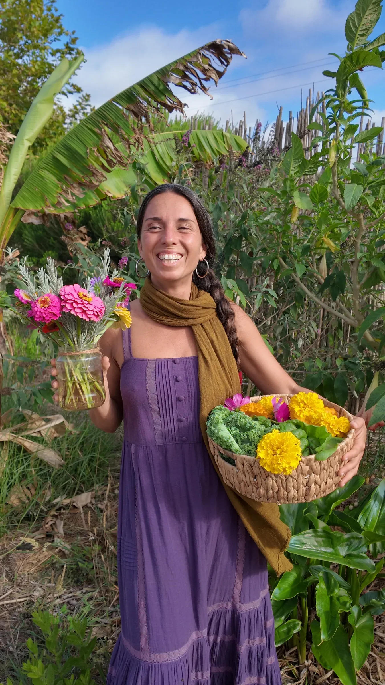 Meli with flowers
